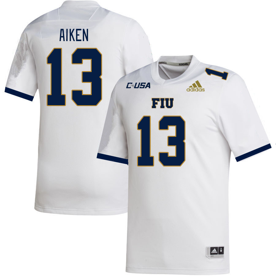 Men-Youth #13 DJ Aiken Florida International Panthers 2023 College Football Jerseys Stitched-White